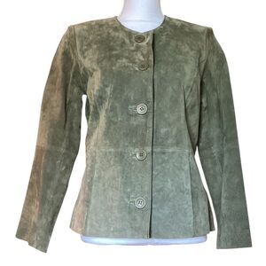 Coldwater Creek Sage Green Suede Blazer